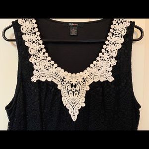 Black with Cream Lace Short Set main image 0